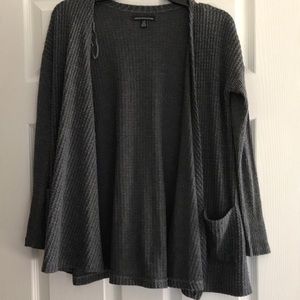 Dark gray waffle cardigan American Eagle